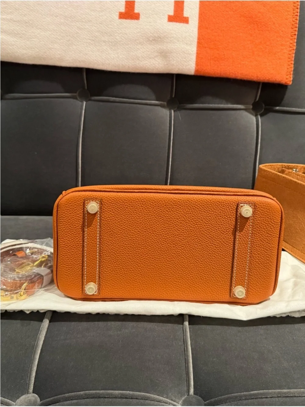 New brown & gold leather bag purse satchel